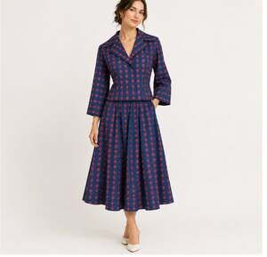 Caro Editions Floral Midi Dress Vintage Style Blue XL